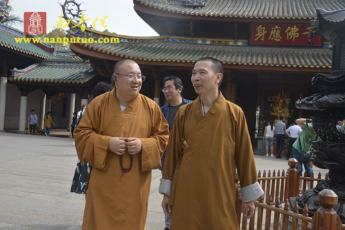 市佛教协会副秘书长界山法师,合肥肥东县佛教协会会长智光法师到南普